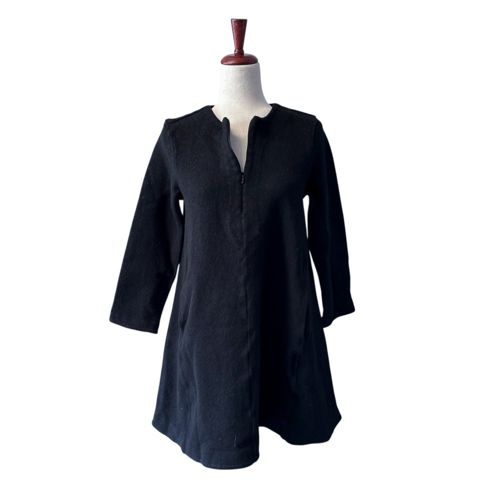 COS Collection of Style Women's Dress Size Small Black Longsleeve‎ Boiled Wool